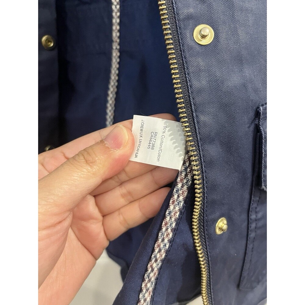 J.CREW Women Blue Utility Jacket Size 2XS Short Full Zip Snap Front Pockets 0051 - Picture 5 of 6
